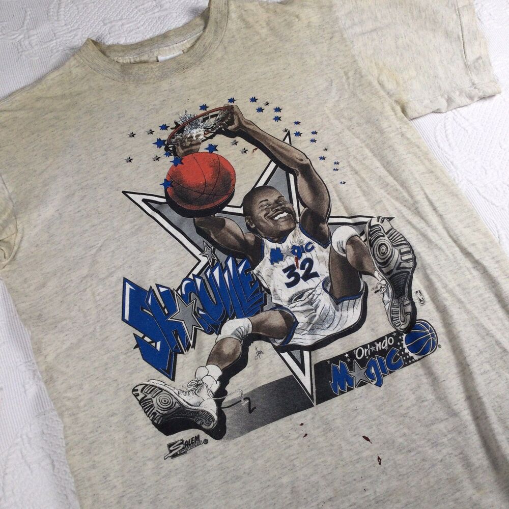 Orlando Magic Shaq Grey Graphic Shirt Mens Medium Basketball NBA Shaquille Oneal